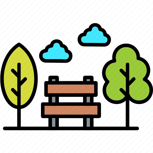 Park, chair, garden, outdoor, outside, tree icon - Download on Iconfinder