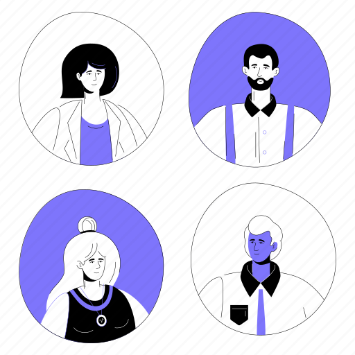 Team, avatars, businessman, businesswoman illustration - Download on Iconfinder