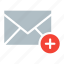 add, email, envelope, plus, send 