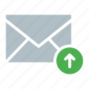 arrow, email, envelope, send, up