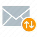 arrow, email, envelope, fetch, send, sync