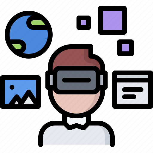 3d, glasses, interface, man, reality, virtual, vr icon - Download on Iconfinder
