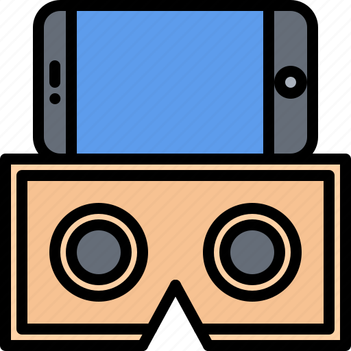 3d, cardboard, glasses, phone, reality, virtual, vr icon - Download on Iconfinder