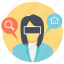 business woman wearing virtual glasses, business woman wearing virtual reality headset, businesswoman with virtual glasses, virtual reality digital glasses, virtual reality headset 