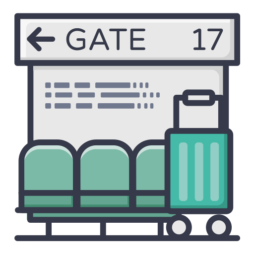 Bag, gate, holiday, luggage, transport, corona, coronavirus icon - Free download