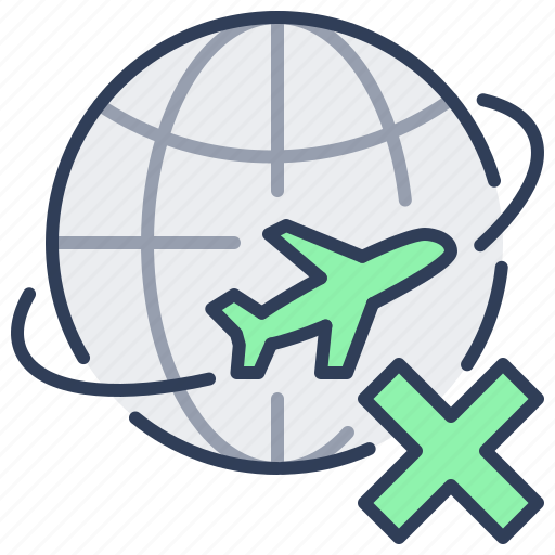 Airplane, globe, planet, prohibition, travel icon - Download on Iconfinder