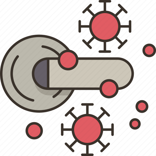 Doorknob, handle, contact, germs, spread icon - Download on Iconfinder