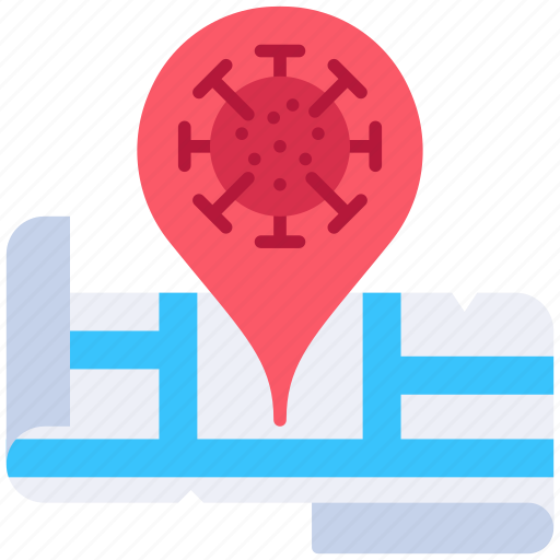 Corona, location, map, pin, virus icon - Download on Iconfinder