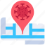 corona, location, map, pin, virus 