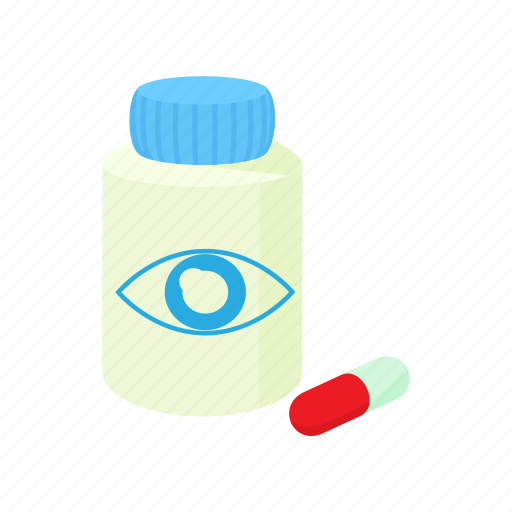Cartoon, eye, medical, medicine, pill, treatment, vision icon - Download on Iconfinder