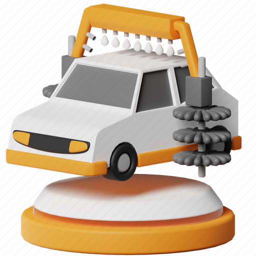 Carwash, cleaning, clean, wash, washing, brush, automotive 3D illustration - Download on Iconfinder