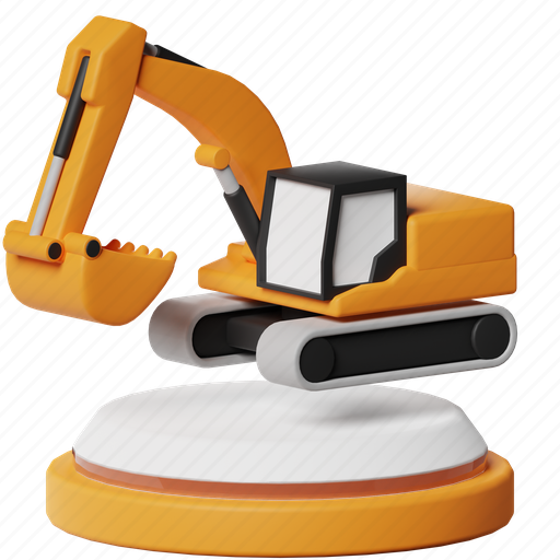 Excavator, digger, bulldozer, vehicle, machinery, heavy, construction 3D illustration - Download on Iconfinder