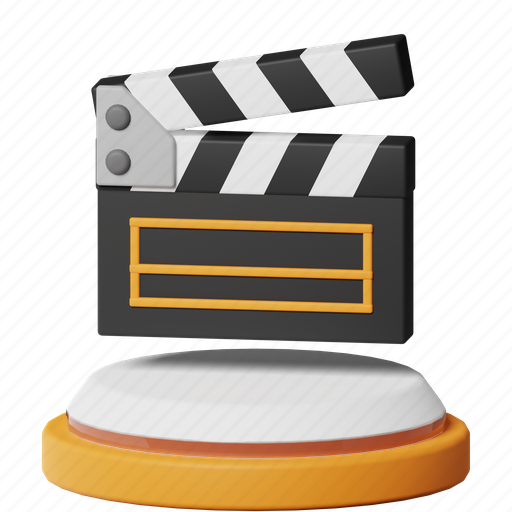 Clapper movie, film, cinema, clapperboard, clapboard, video, creativity 3D illustration - Download on Iconfinder