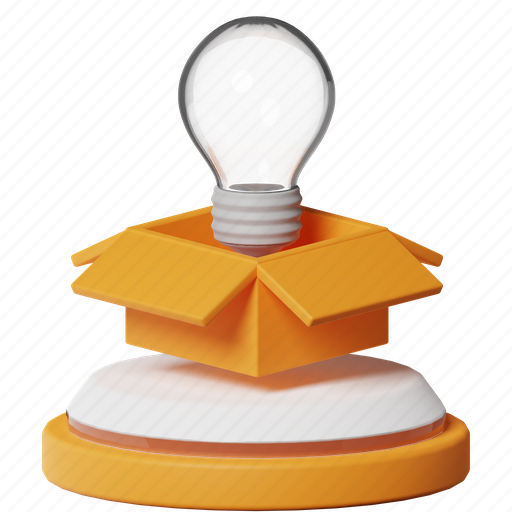 Out of the box, solution, brainstorming, creative idea, box, light bulb, creativity 3D illustration - Download on Iconfinder