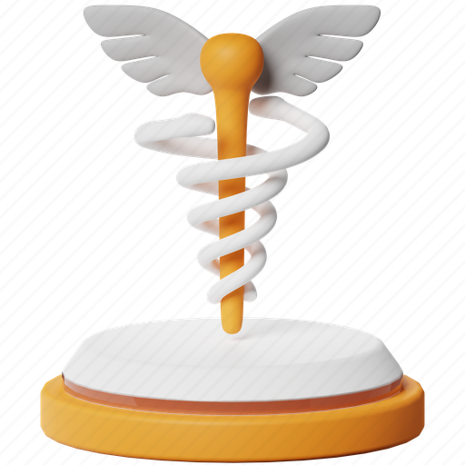 Caduceus, medicine, pharmacy, medical sign, snake, asclepius, medical 3D illustration - Download on Iconfinder