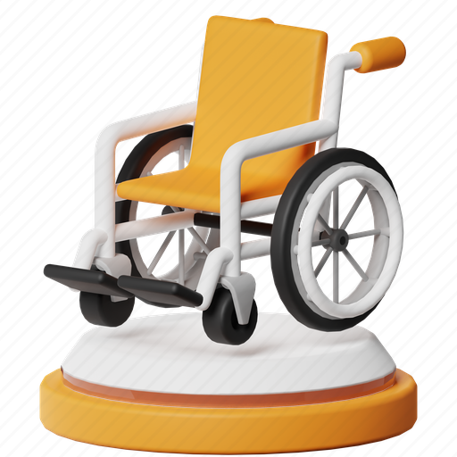 Wheelchair, disability, handicap, patient, accessibility, disabled, medical 3D illustration - Download on Iconfinder