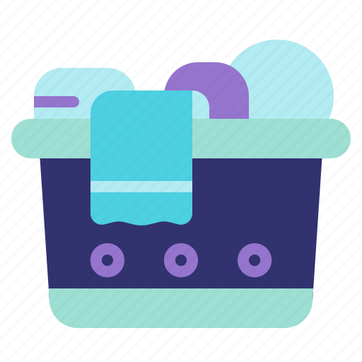 Laundry basket, laundry bucket, cleaning, washing, housekeeping icon - Download on Iconfinder