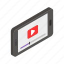 video player app, cellphone screen recording, media streaming, frame, tube, loading, film, pause