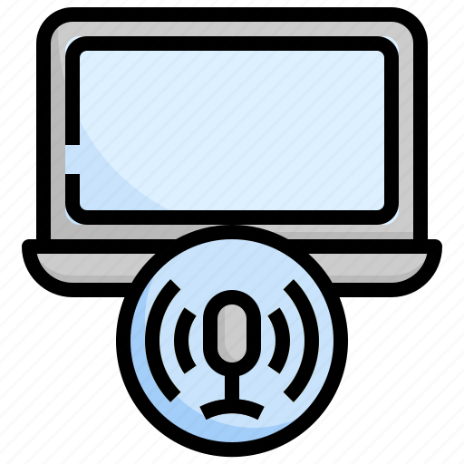 Laptop, voice, recording, microphone, radio, sound icon - Download on Iconfinder