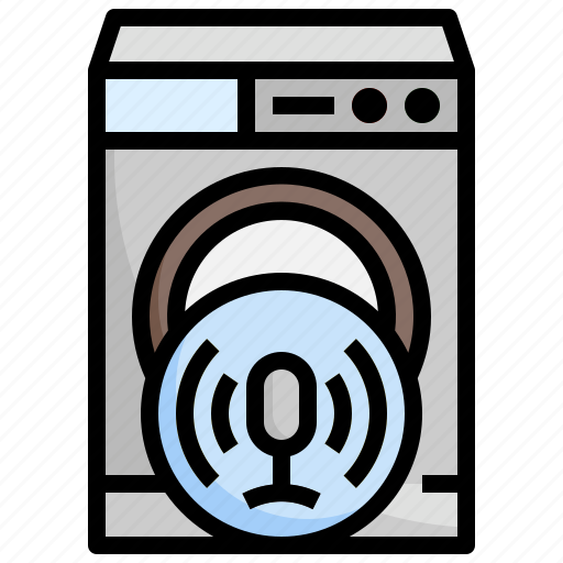 Washing, machine, voice, assistant, echo, electronics, control icon - Download on Iconfinder