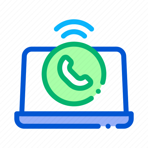 Calling, laptop, system, voip icon - Download on Iconfinder