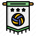 pennant, banner, volleyball, team, emblem, sport, club