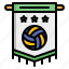 pennant, banner, volleyball, team, emblem, sport, club 