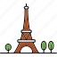 eiffel tower, france, paris, tower icon, landmark, state 
