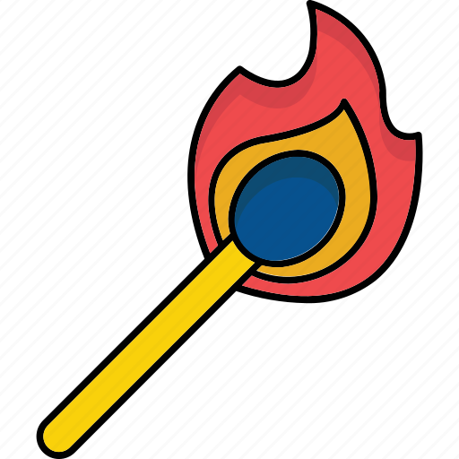 Burn, fire, flame, match icon, hot, stick icon - Download on Iconfinder