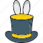 magic, magic hat, rabbit, trick icon, bunny 