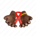 volunteer, hands, holding, ribbon, aids 