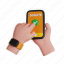 volunteer, hands, phone, donate, money 