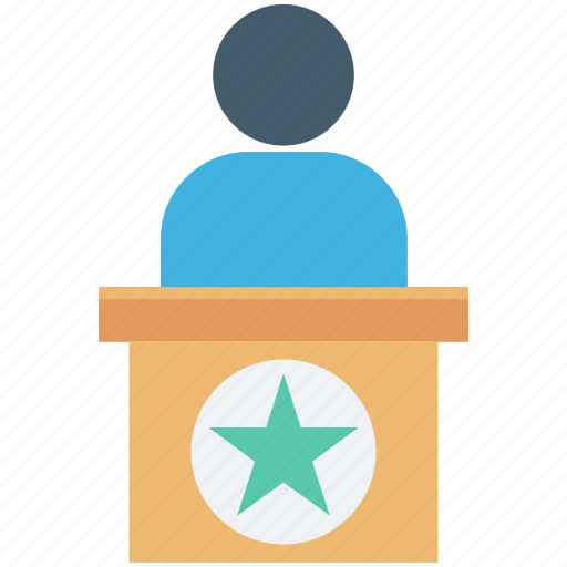 Lectern, man, person, president, speaker icon - Download on Iconfinder