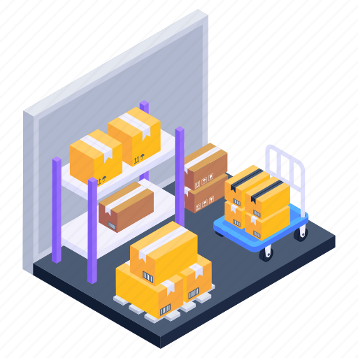 Warehouse shelves, parcel racks, packages rack, storehouse, parcels stock icon - Download on Iconfinder