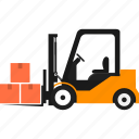 forklift, warehouse, delivery, package, transportation, goods, logistics