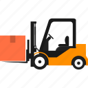 delivery, transportation, goods, cargo truck, logistics, boxes, forklift