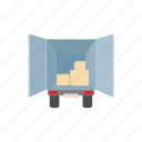 cargo, cartoon, logistic, package, scale, storage, truck