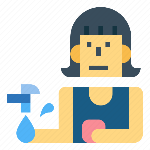 Clean, hands, wash, washing, woman icon - Download on Iconfinder