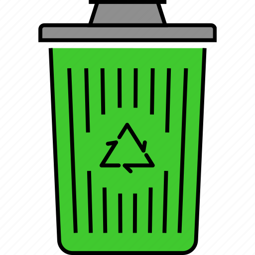 Bio recycling, garbage basket, green bin, green garbage, recycling, trash can, trees recycling icon - Download on Iconfinder
