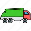 fossil truck, garbage truck, green truck, plant transport, seeds transportation, trees shipping, truck 