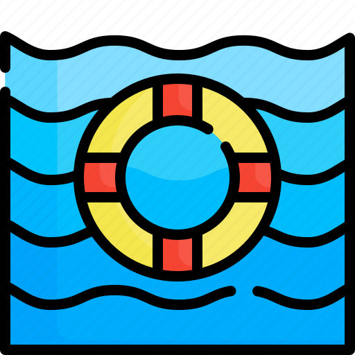 Water, liner, flat, icon, expand, life ring icon - Download on Iconfinder