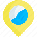 water, flat, icon, locations, location, pin, pointer