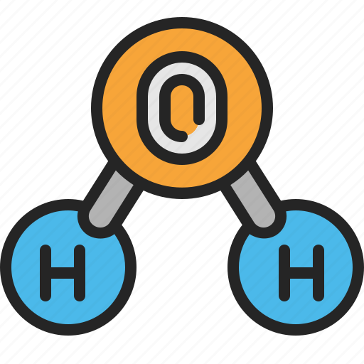H2o, water, molecule, structure, science, chemistry, education icon - Download on Iconfinder