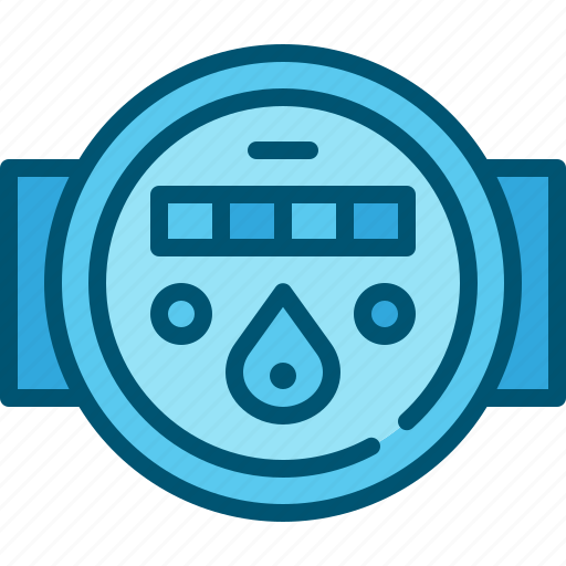 Water, meter, gauge, measurement, plumbing, counter, home icon - Download on Iconfinder