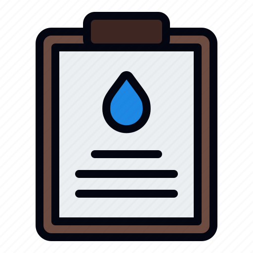 Report, water, files and folders, clipboard, research, laboratory, education icon - Download on Iconfinder