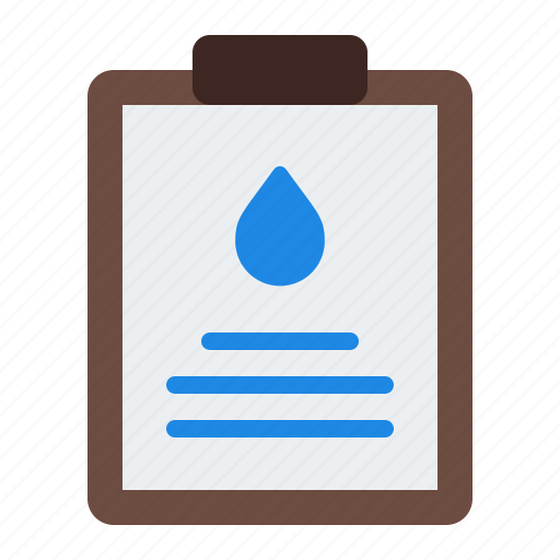 Report, water, files and folders, clipboard, research, laboratory, education icon - Download on Iconfinder