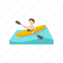boat, canoeing, cartoon, competition, sport, team, water