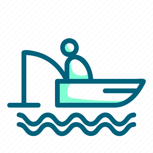 Boat, fishing, lake, rod, water icon - Download on Iconfinder
