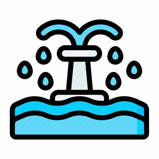 Fountain, public, park, decoration, water icon - Download on Iconfinder