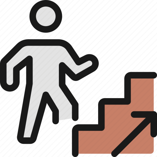 Stairs, person, ascend icon - Download on Iconfinder